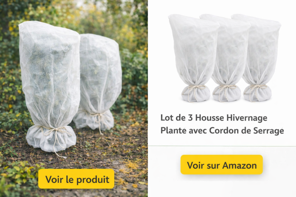Lot de 3 Housse Hivernage Plante avec Cordon de Serrage