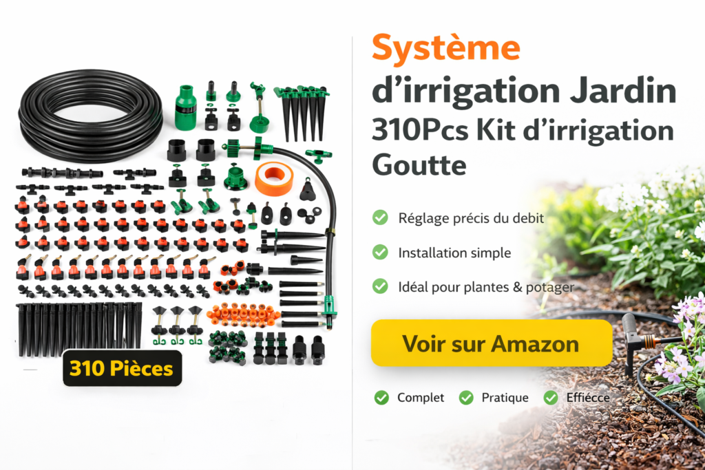Système d'irrigation Jardin, 310Pcs Kit d'irrigation Goutte
