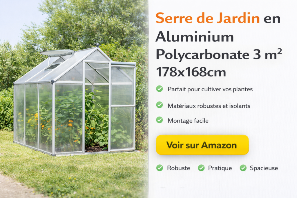 Serre de Jardin en Aluminium Polycarbonate 3 ㎡ 178x168cm