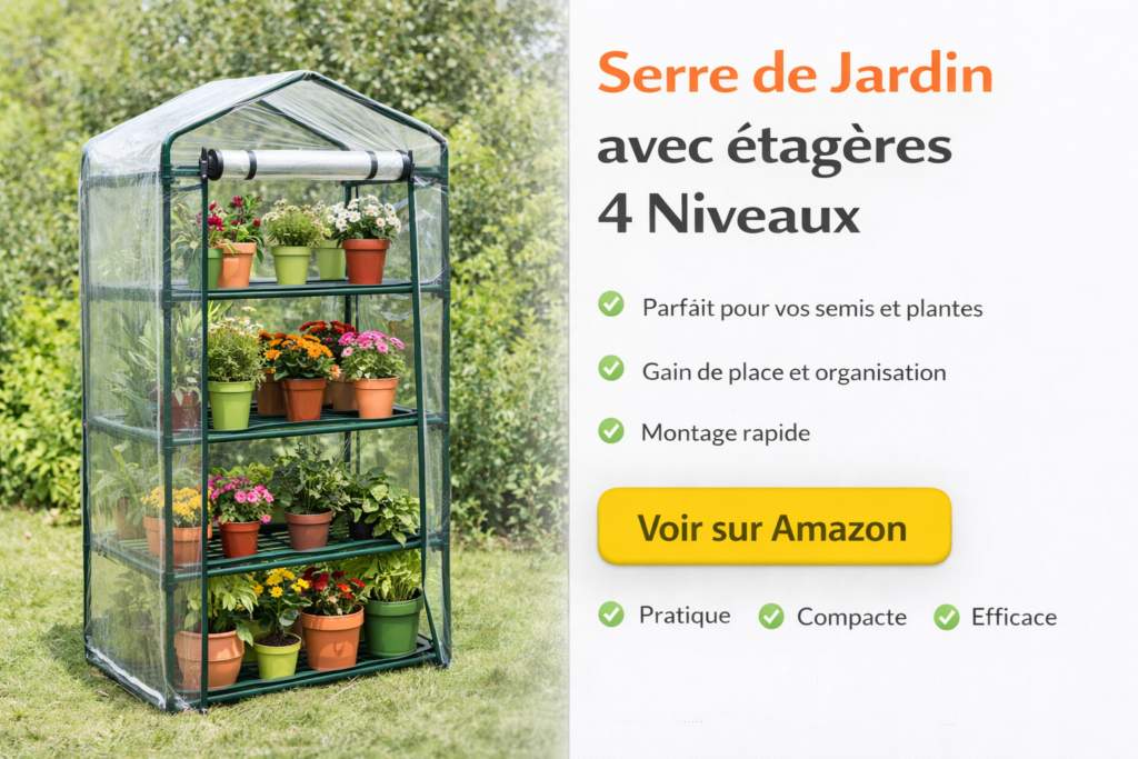 Serre de Jardin avec étagères 4 Niveaux