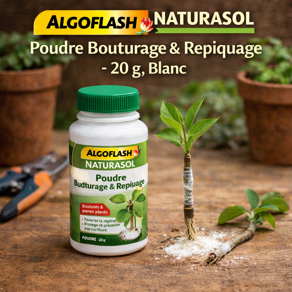 Algoflash Naturasol Poudre Bouturage & Repiquage - 20 g, Blanc