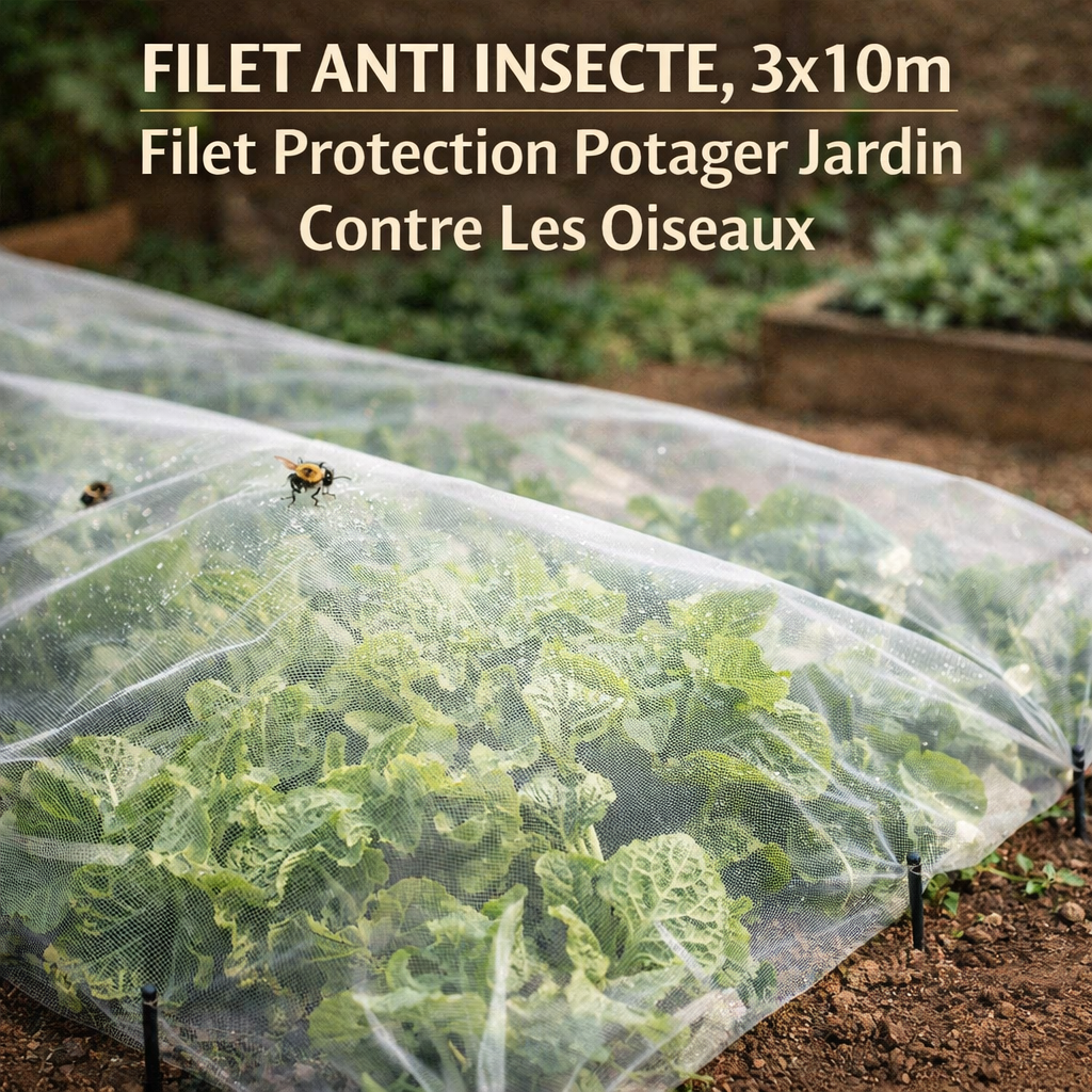 Filet Anti Insecte, 3x10m Filet Protection Potager Jardin Contre Les Oiseaux