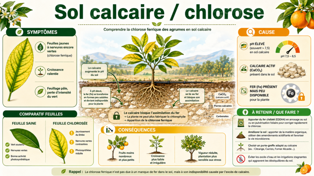 FA5 porte-greffe agrume adapté au sol calcaire et chlorose ferrique
