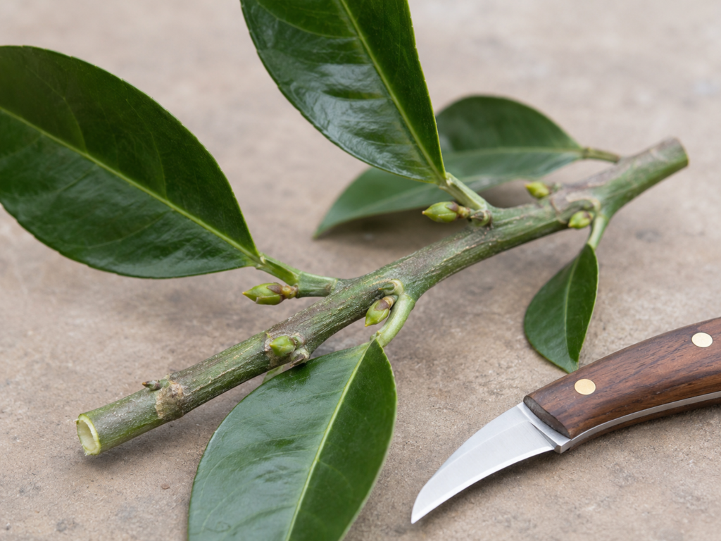 Greffon de mandarinier satsuma prêt pour la greffe