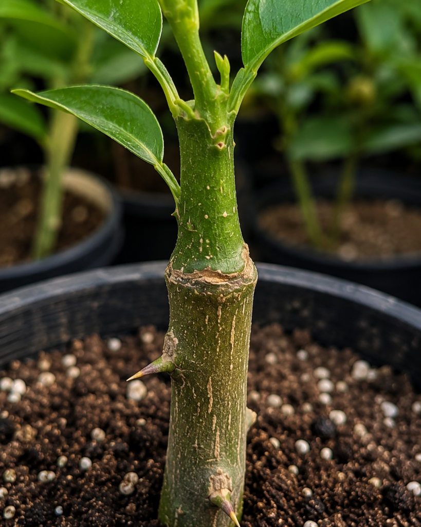 Point de greffe d’une satsuma sur Poncirus trifoliata