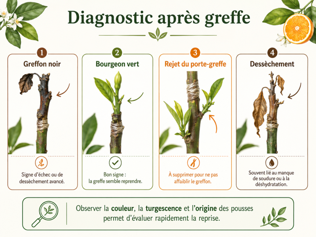 Diagnostic de reprise d’une greffe d’agrume