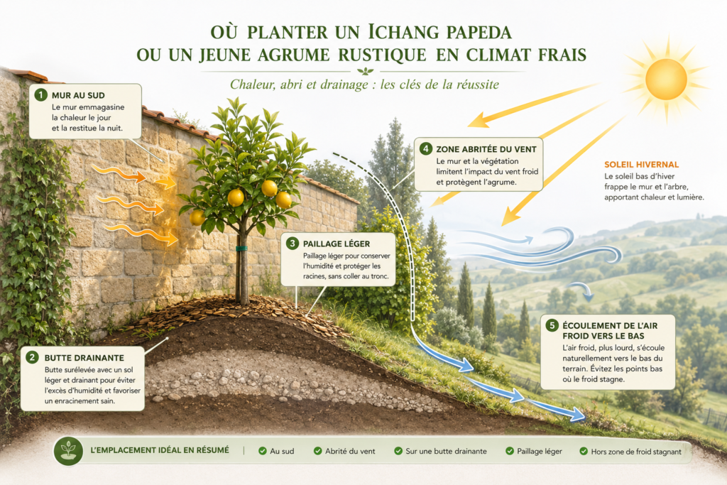 Emplacement ideal pour planter un Ichang papeda