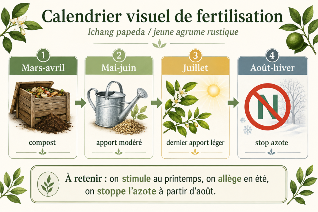 Calendrier fertilisation Ichang papeda agrume rustique