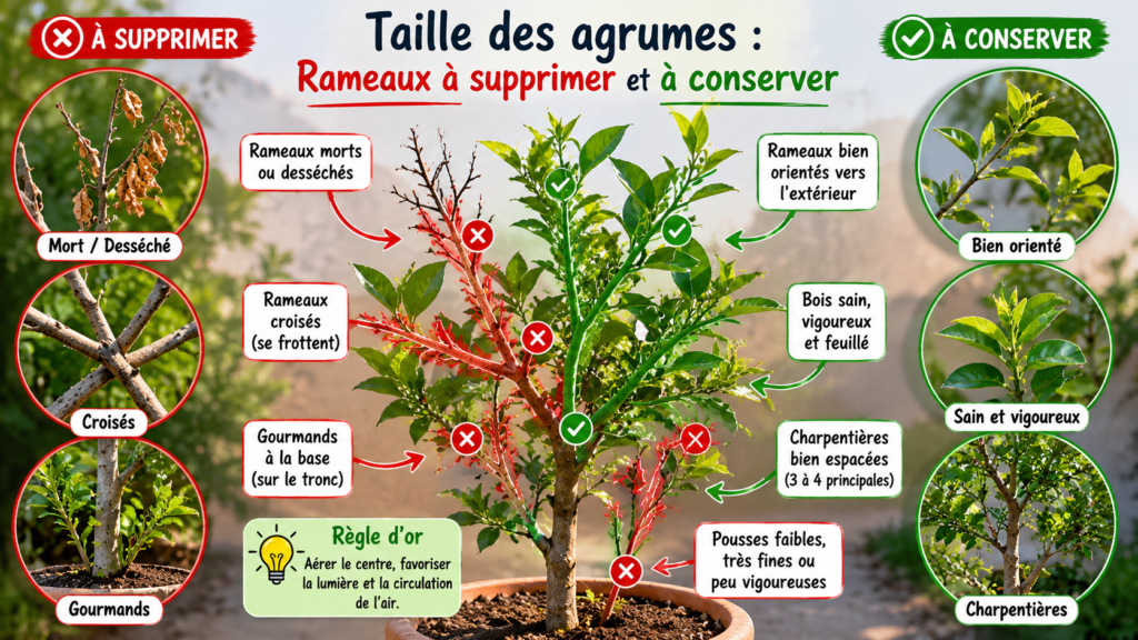 Taille legere d un Ichang papeda rameaux epineux