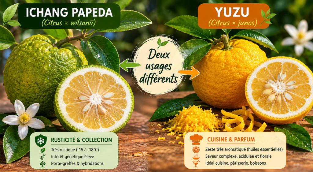 Difference Ichang papeda et Ichang lemon