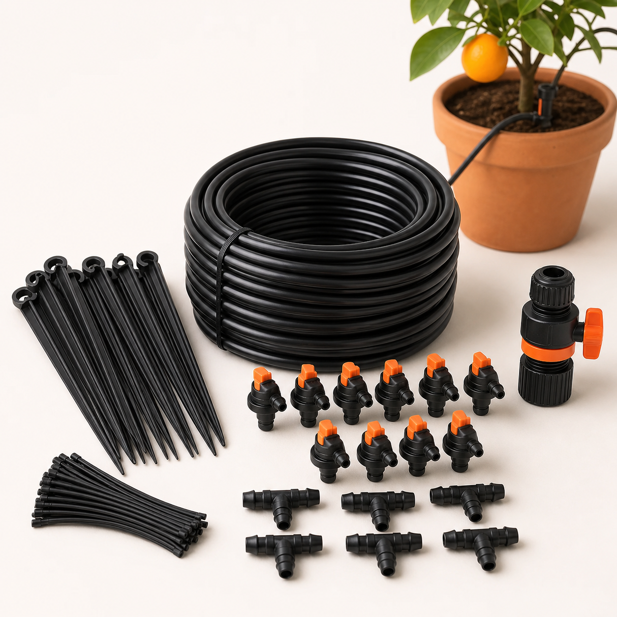 Kit d’arrosage goutte-à-goutte pour agrumes en pot