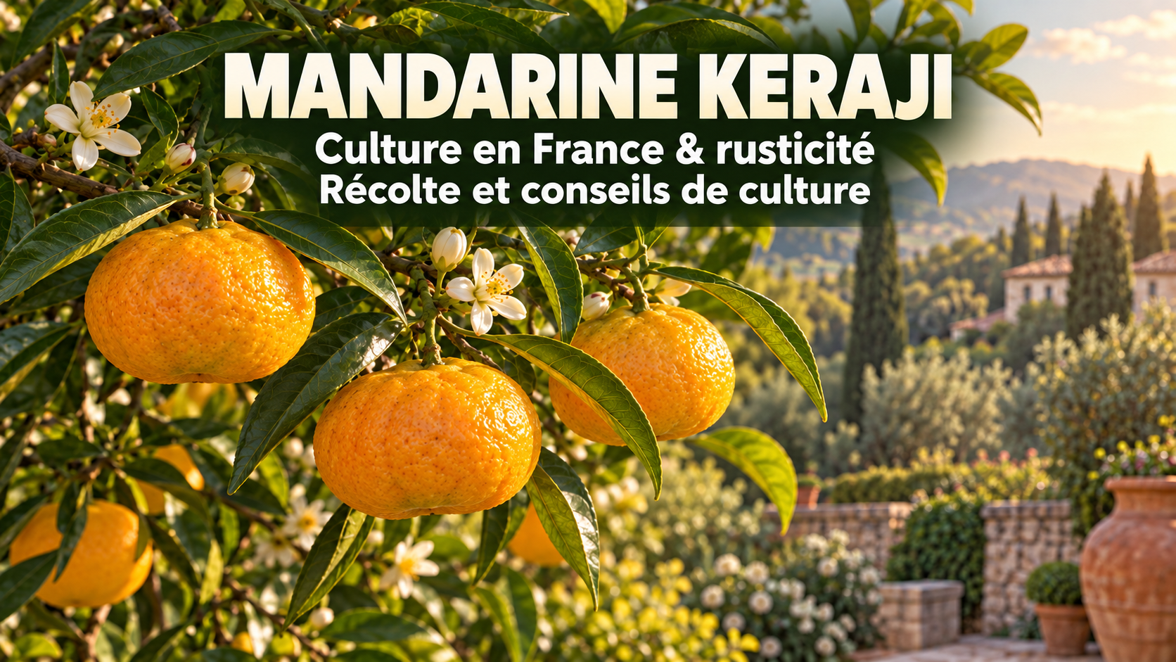 Mandarine Keraji — culture en France et rusticité, récolte et conseils de culture. Illustration IA non contractuelle.
